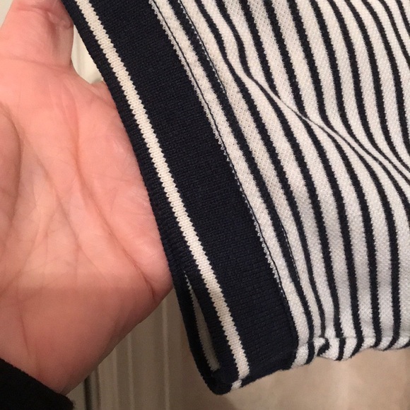 Men’s Navy Stripe Polo Shirt - Picture 8 of 8